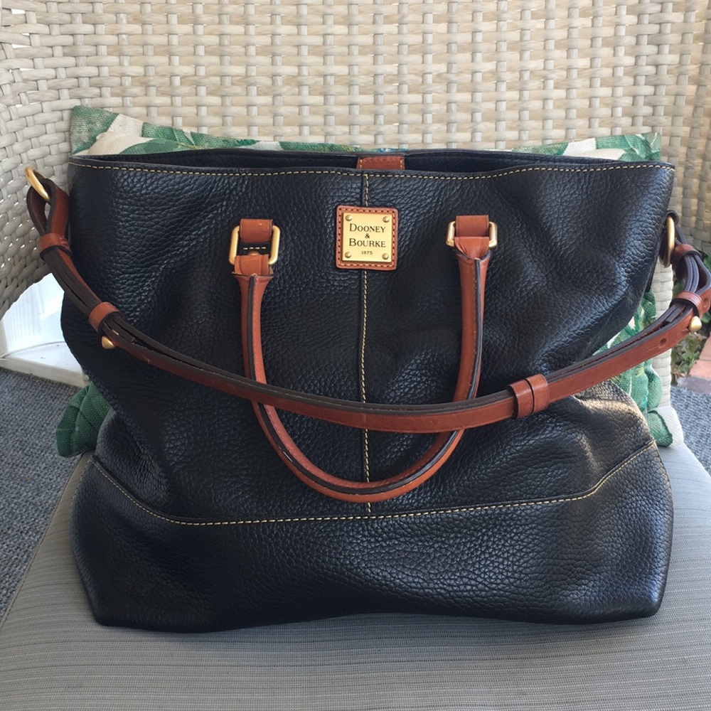 Dooney & Bourke pebbled leather large black tote